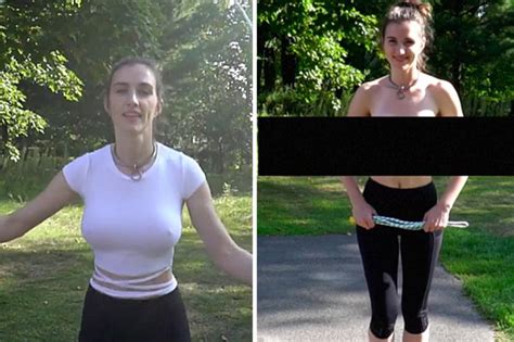 Model Flashes Boobs In Extreme Braless Workout Video