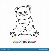 Panda Coloring Book Smiling Illustration Vector Preview sketch template