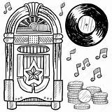 Jukebox Retro Sketch Vinyl Vector Musical Notes Record Stock Illustration Lp Music Doodle Coloring Style Pages Depositphotos Coins Lhfgraphics Sock sketch template
