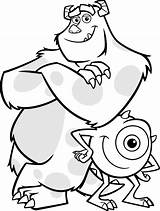 Monsters Sully Mike Kids sketch template