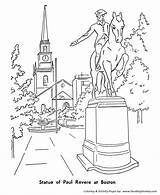 Memorial Coloring Revere Paul Pages Sheets Statue Kids Printable Holiday Boston Print Sketch Activity Honkingdonkey Worksheets Popular Observed Federal Formerly sketch template