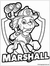 Paw Patrol Marshall Pages Badge Coloring Color sketch template