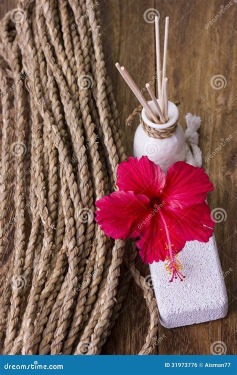 spa concept  hibiscus flower stock photo image  pure