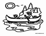 Canoe Coloring Kayak Pages Canoeing Colormegood Kids Son Mother Canoekayak Sports Boat sketch template