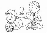 Coloring Pages Caillou Playing Printable Children Kids Game Colouring Drawing Games Animated Getdrawings Letscolorit sketch template