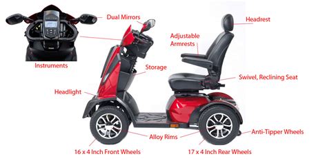 drive medical king cobra mobility scooter  wheel vitality medical