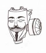 Mask Gas Drawing Man Vendetta Guy Hoodie Fox Anime Clipartmag Drawings Deviantart sketch template
