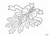 Holly Coloring Christmas Pages Bow Printable Drawing Berry Orchid Leaf Leaves Berries Getcolorings Getdrawings Color Popular Embroidery Inspiration Template sketch template