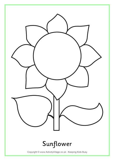 activity village sunflower template sunflower coloring pages flower