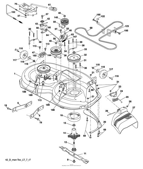 husqvarna yt     parts diagram  mower deck