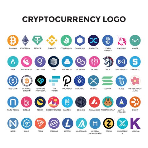 cryptocurrency logo complete  white background  vector art