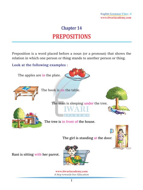 cbse ncert class  english grammar chapter  prepositions