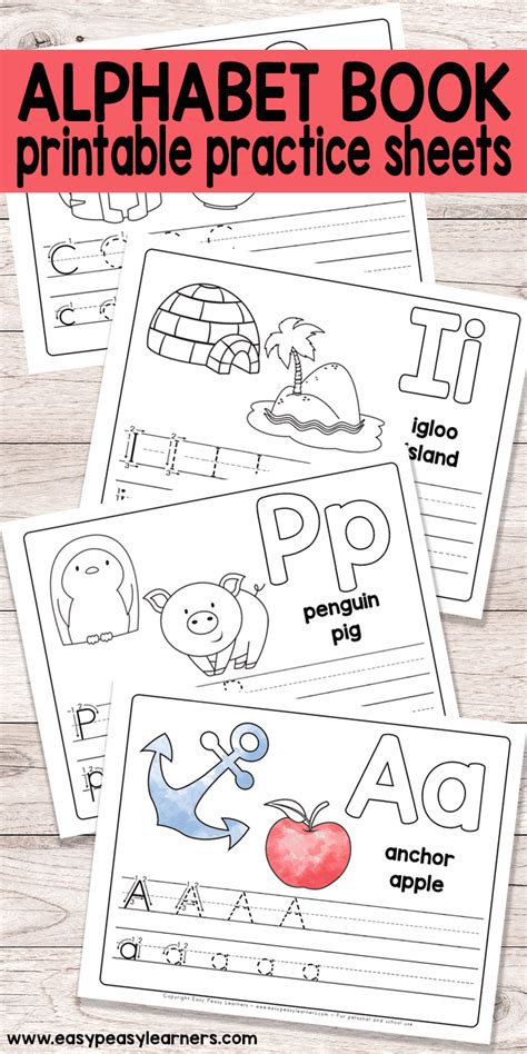 printable alphabet book  preschool  kindergarten crafts