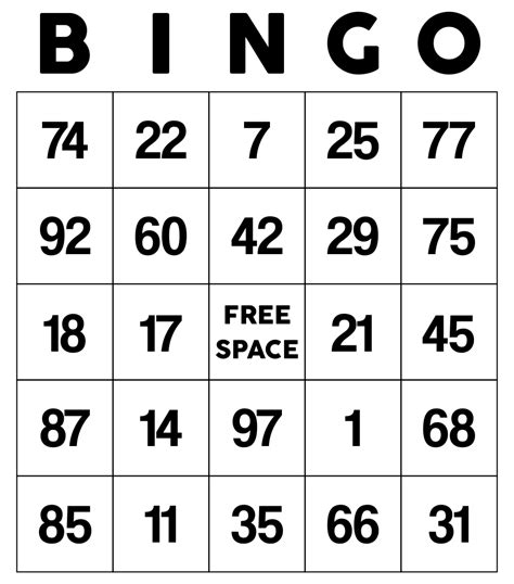 classic bingo cards printable     printablee