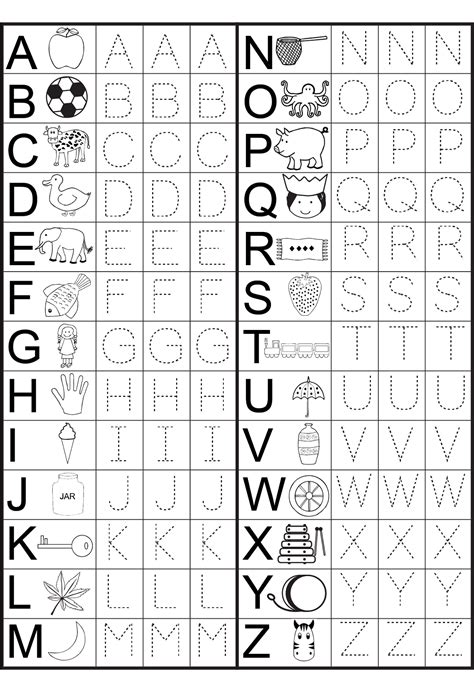 kindergarten alphabet worksheets printable activity shelter