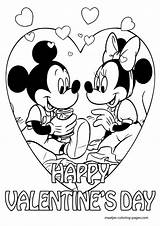 Coloring Valentines Valentine Pages Mickey Mouse Disney Minnie Heart Kids Kitty Hello Crayola Color Printable Print Getcolorings Colouring Book Cards sketch template
