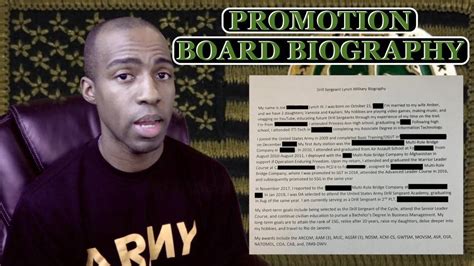 army promotion board bio sample  army board bio