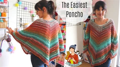the easiest poncho crochet free pattern youtube