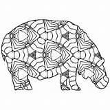 Hippopotamus Thecottagemarket Geometrische sketch template