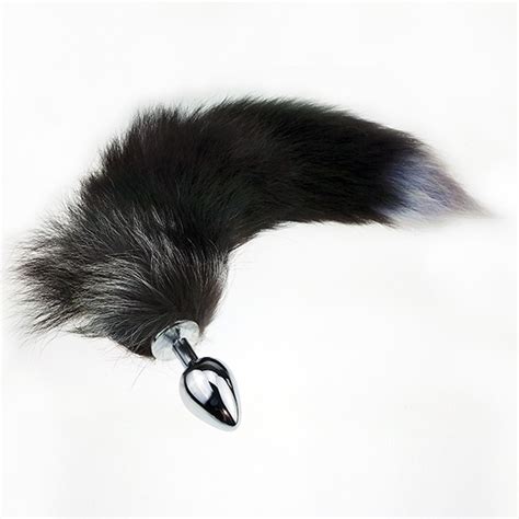 fox tail anal plug large metal butt plug anal tail prostate massager