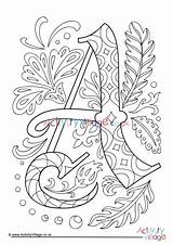 Illuminated Letter Colouring Coloring Pages Letters Alphabet Activityvillage Printable Adult Mandala Name Lettering Village Activity Explore Public Drawings Choose Board sketch template