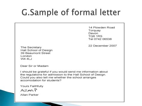 formal  informal letter