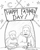Coloring Father Pages Happy Fathers Dad Print Children Son Easy Camping Pdf sketch template