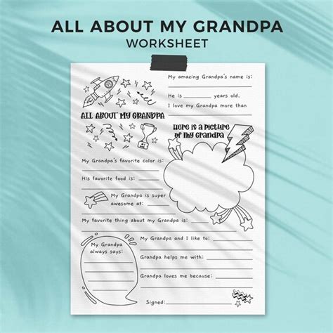 grandpa fathers day printable gift questionnaire fill