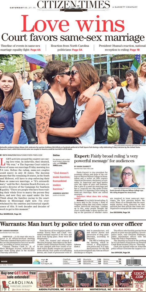 “love wins” and other n c front pages media disrupted