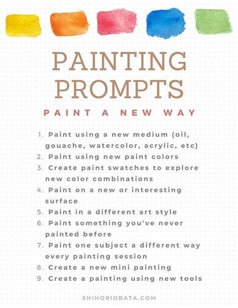 painting prompts  creative inspiration  printable art