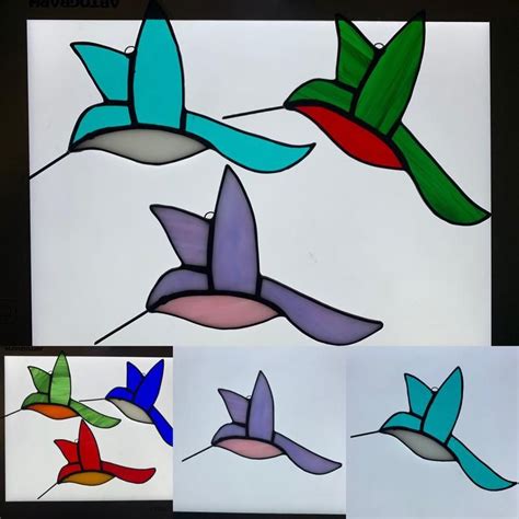 choose  colors stained glass hummingbird  choose etsy