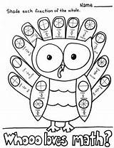 Fractions Thanksgiving Fall Worksheet Owl Math Coloring Worksheets Turkey Printable Grade Nf Pdf Subject Printables sketch template