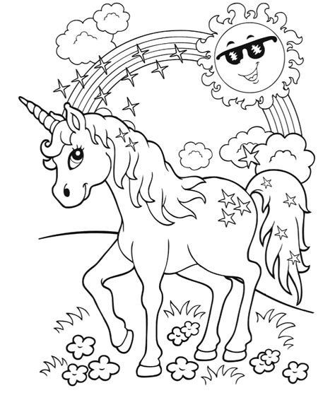 unicorn   rainbow coloring pages