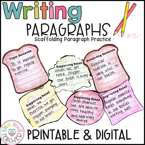 paragraph writing   write  paragraph printable digital google  owl teacher