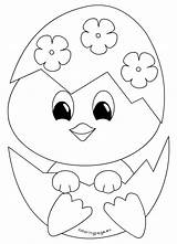 Easter Chick Coloring Pages Egg Chicken Baby Chicks Cute Templates Drawing Drawings Printable Kids Color Puppy Template Sheets Hatching Eggs sketch template
