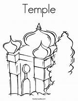 Temple Coloring Mosque Pages Judaism Synagogue Religious Noodle Outline Twistynoodle Built California Usa Twisty Popular sketch template