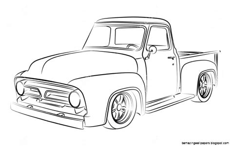 pencil drawing  truck coloring pages