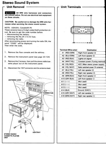 radio wiring diagram  acura integra