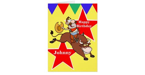 rodeo cowboy bull rider birthday card zazzle
