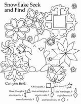 Seek Coloring Preschool Find Pages Kids Worksheets Finds Shapes Printable Search Color Education Snowflakes Worksheet Winter Printables Learning Sheets Getdrawings sketch template