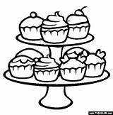 Cupcake Coloring Pages Cute Birthday Cupcakes Colouring Color Sheets Book sketch template