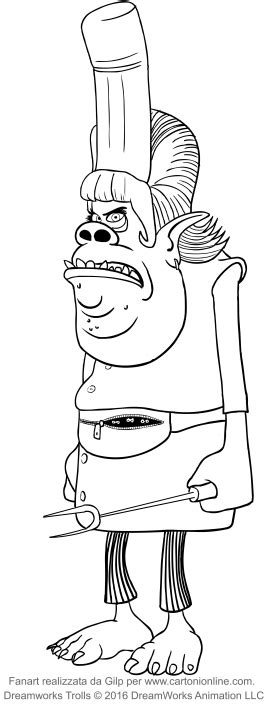chef   trolls coloring pages