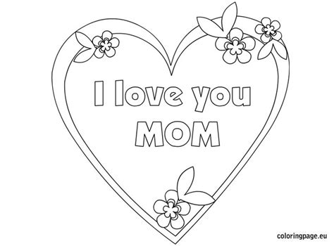 love  mom coloring page coloring page
