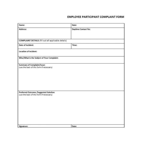 49 employee complaint form and letter templates templatearchive