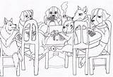 Playing Dogs Poker Fade Shall Lineart Deviantart sketch template