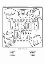 Labor Color Number Activity Worksheet Worksheets Numbers Preview sketch template