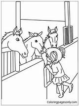 Girl Coloring Horses Color Pages sketch template