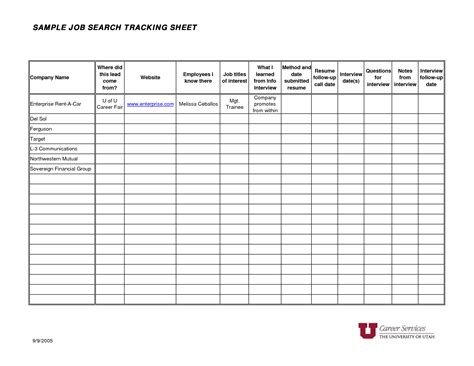 job tracking worksheet worksheetocom