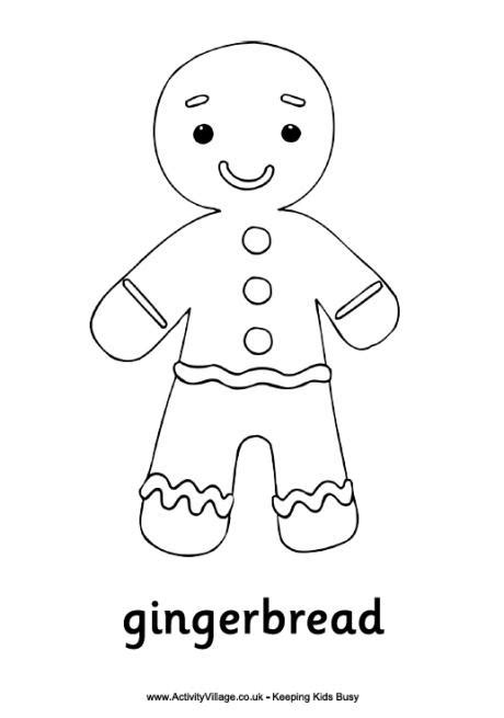 gingerbread man colouring page