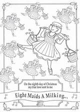 Christmas Maids Milking Eight sketch template